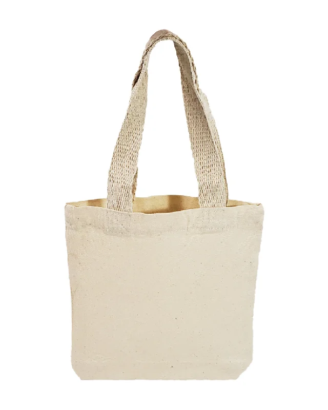 300 ct 8" Mini Cotton Canvas Gift Tote Bags - By Case