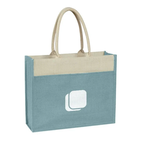 Jute Tote Bag With Front Pocket (Q576922)