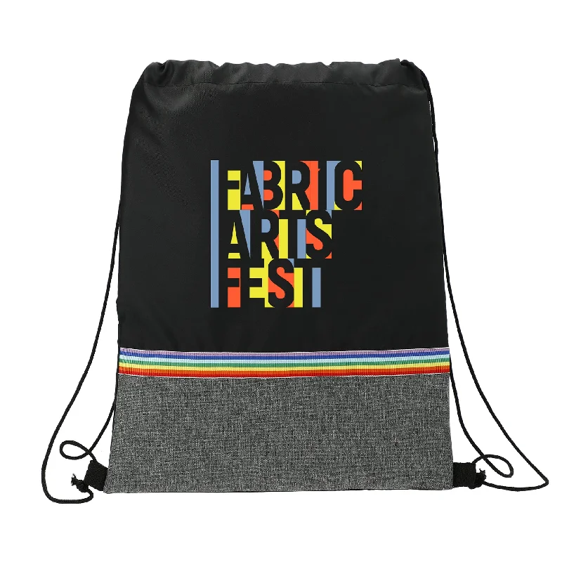 Rainbow Recycled 210d Drawstring Bag