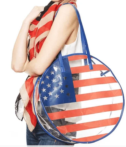 American Flag Clear Bag