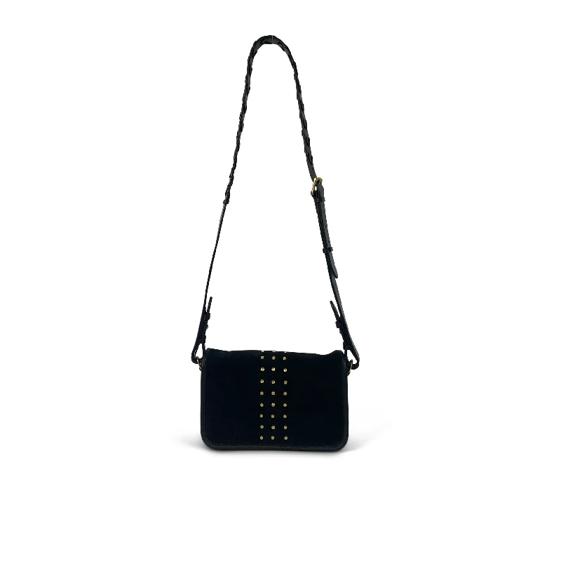 Black Suede Stud Mia Bag