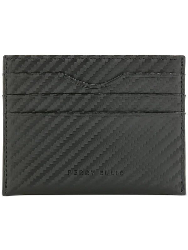 Carbon Fiber Mens Leather Slim Card Case