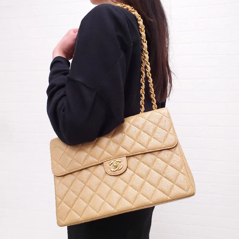 CHANEL BROWN CLASSIC JUMBO SINGLE FLAP BAG