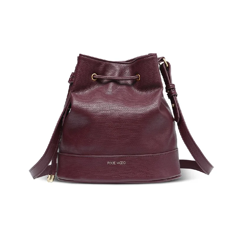 CLEARANCE - Pixie Mood Amber Bucket Bag - Wine