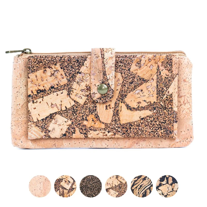 Cork Women's Long Wallet & Card Holder in Coffee Bean Design BAG-2261-EF