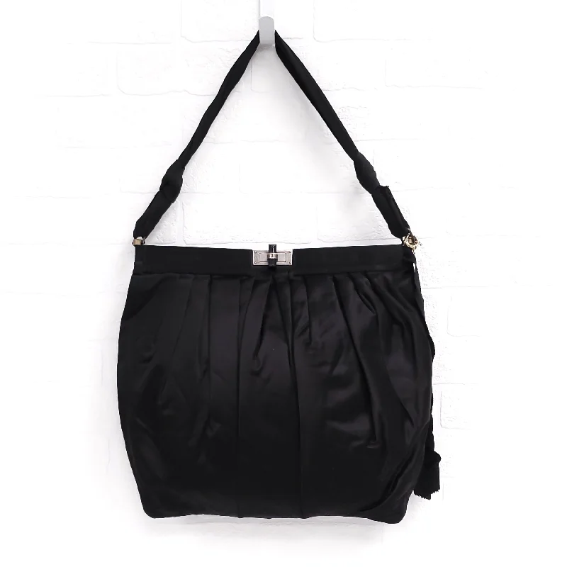 LANVIN BLACK SATIN BAG