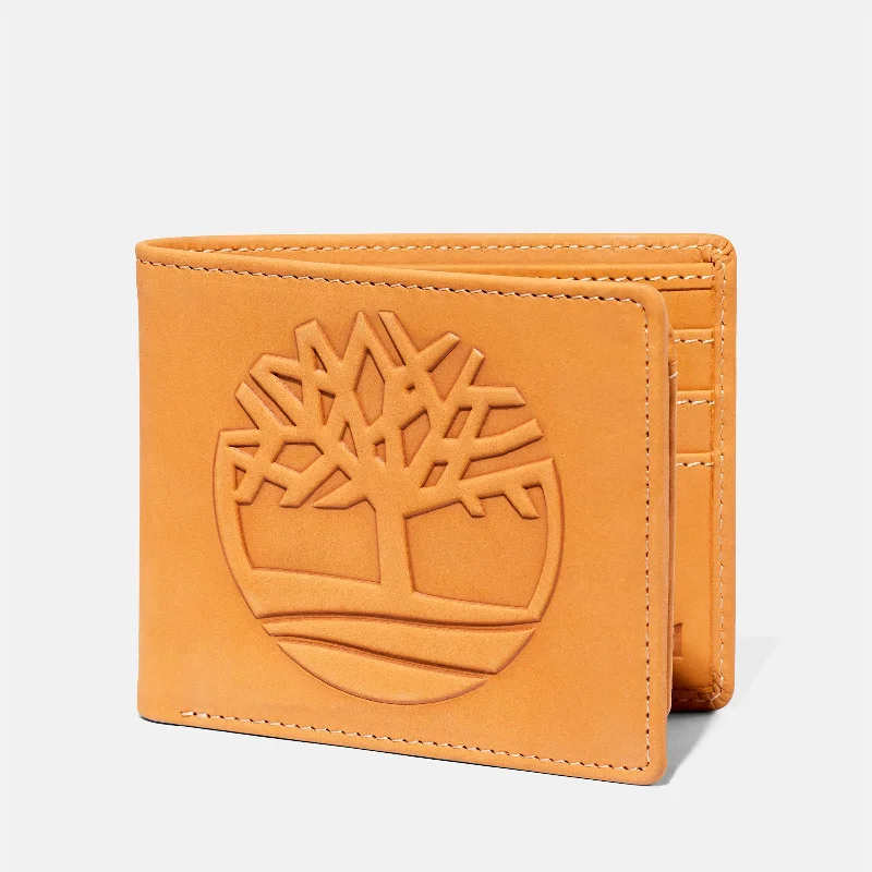 Men's Red Bank Oversized Tree-Logo Passcase Wallet