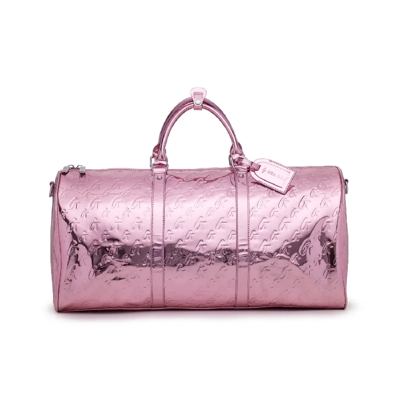 MONOGRAM DUFFLE BAG METALLIC PINK