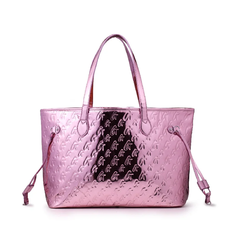 MONOGRAM GLAM TOTE METALLIC PINK