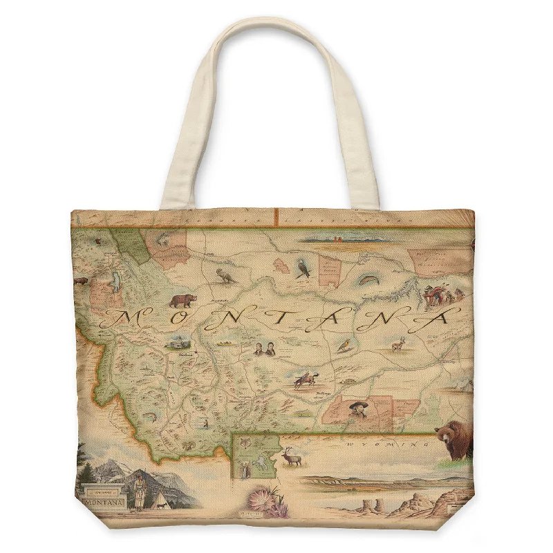 Montana Map Canvas Tote Bag