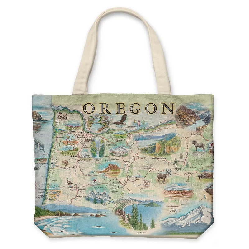 Oregon Map Canvas Tote Bag