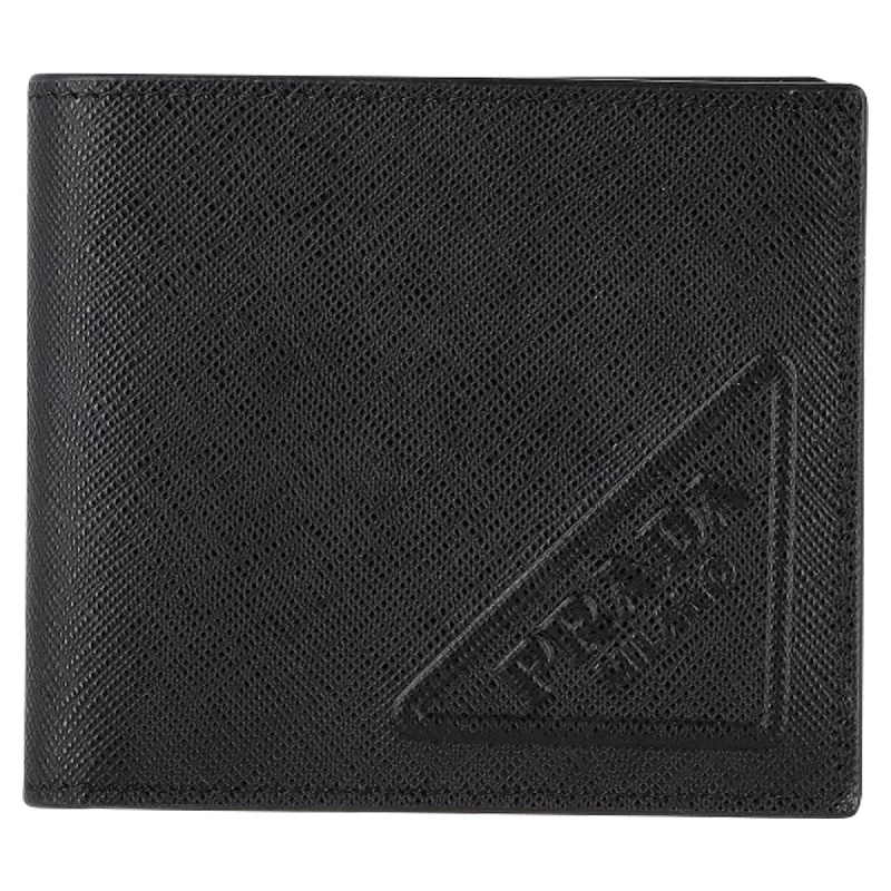 Prada Bi-Fold Wallet in Black Saffiano Leather