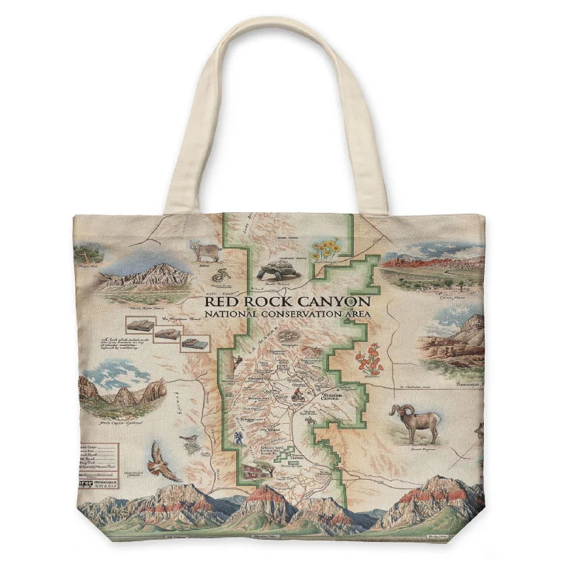 Red Rock Canyon National Conservation Area Map Canvas Tote Bag