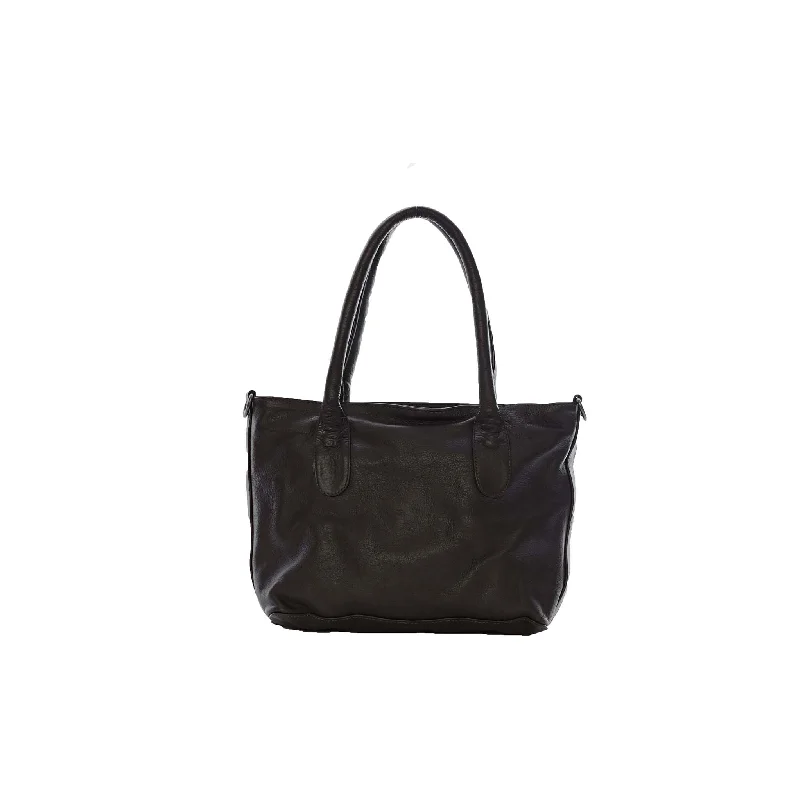 RoniLe01S Black leather mini tote