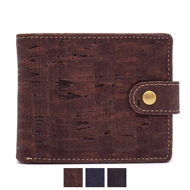 Sleek Bifold Cork Wallet with Snap Button BAG-2002C/E