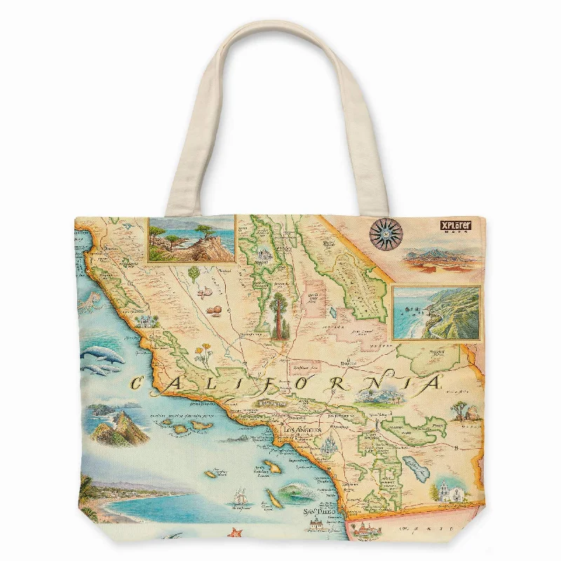 Southern California Map Canvas Tote Bag