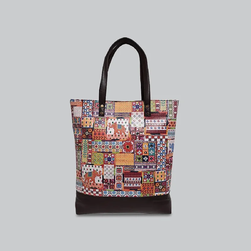 Sui Dhaaga PU Leather Tote Bag