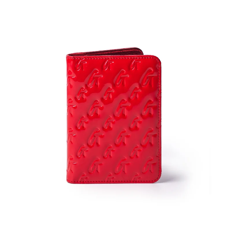 GLAM-AHOLIC LIFESTYLE PASSPORT HOLDER MONOGRAM MIRROR RED