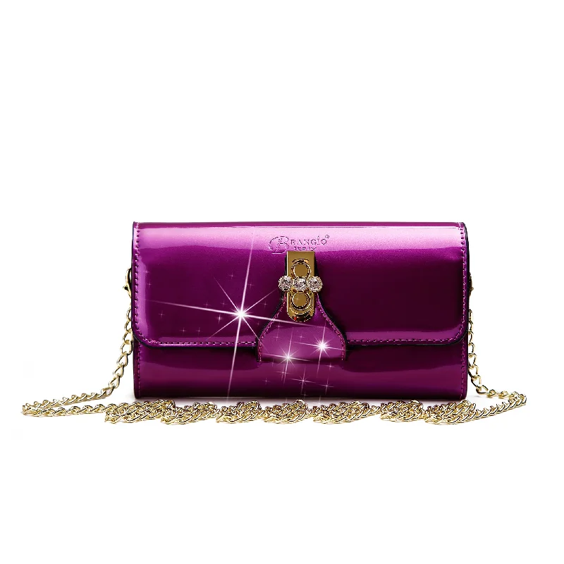 Tri-Star Eveningl Clutch Crossbody Bag with Chain Strap