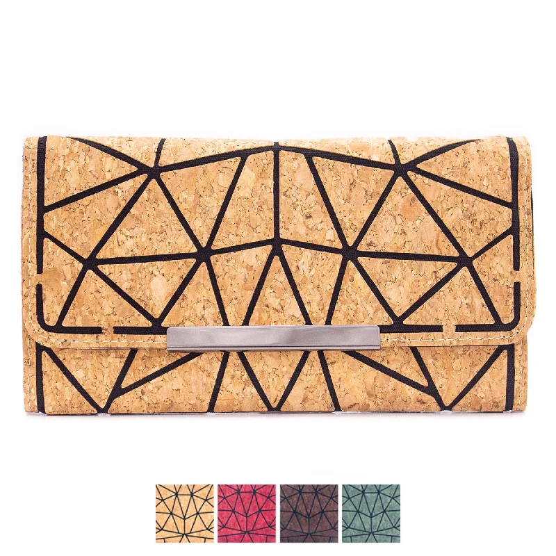 Trifold Geometric Vegan Cork Wallet BAG-2061 fold