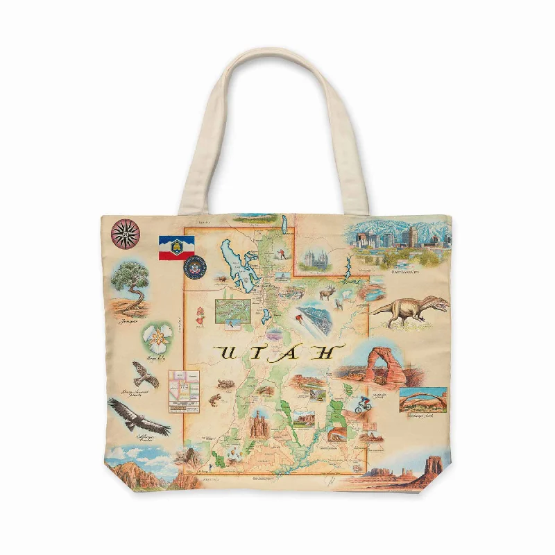 Utah Map Canvas Tote Bag