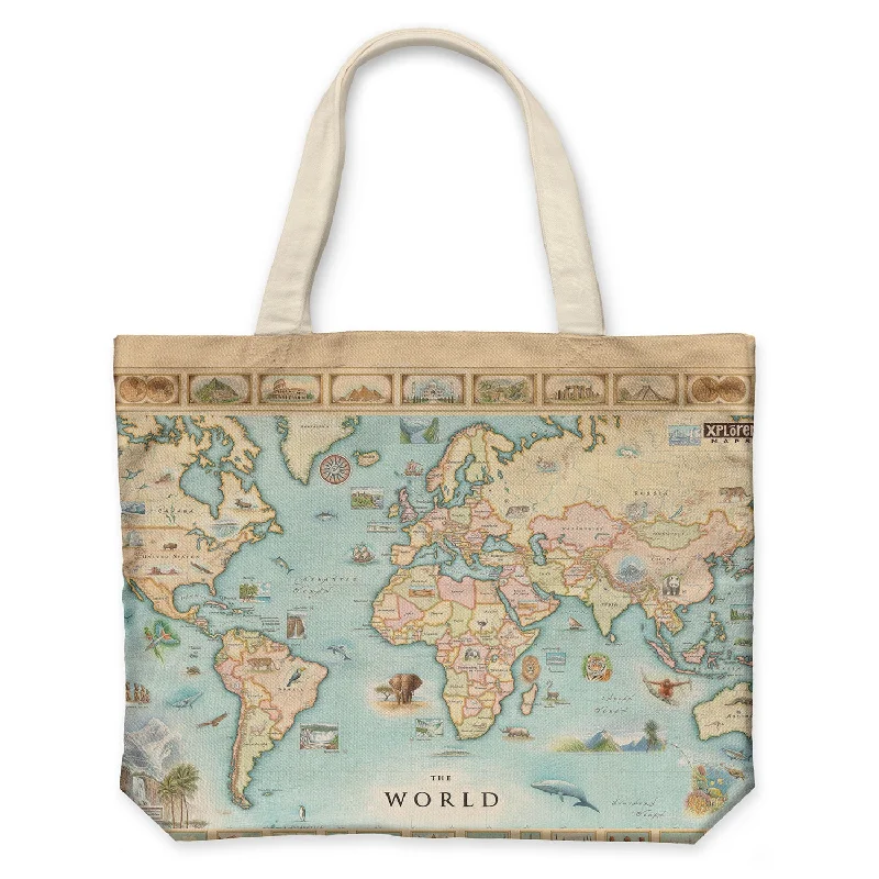 World Map Canvas Tote Bag