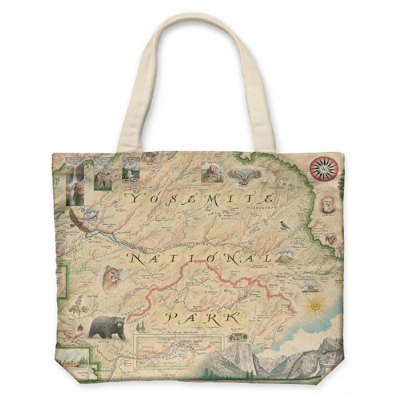 Yosemite Map Canvas Tote Bag